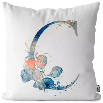 VOID C буквы имя шрифта чехол для подушки чехол для подушки из полиэстера водонепроницаемый для улицы в помещении, размер подушки: 80 x 80 см