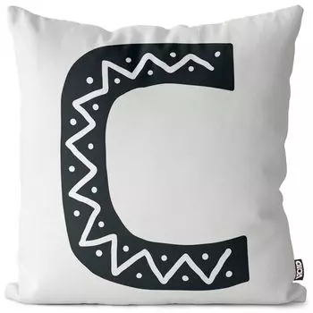 VOID C буквы натуральный чехол для подушки чехол для подушки из полиэстера водонепроницаемый для улицы в помещении, размер подушки: 80 x 80 см