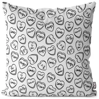 VOID Candy Подарок на День святого Валентина с сердечками. Чехол на подушку из полиэстера. Водонепроницаемая подушка для улицы и дома. Размер: 80 x 80 см.