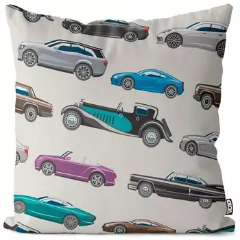 VOID Cars Винтажный спортивный автомобильный чехол для подушки из полиэстера Водонепроницаемая уличная подушка для дома Размер: 80 x 80 см