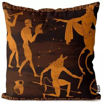 VOID Чехол для подушки с греческой росписью Полиэстер Водонепроницаемая подушка для улицы и дома Размер: 80 x 80 см