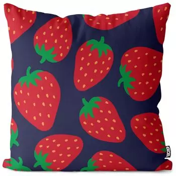 VOID Чехол для подушки с клубничным узором Полиэстер Водонепроницаемая подушка для улицы и дома Размер: 40 x 40 см