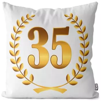 VOID Чехол на подушку для дня рождения на 35-летие, полиэстер, водонепроницаемая подушка для улицы и дома. Размер: 60 x 60 см.