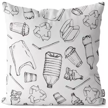 VOID Чехол на подушку для переработки пластиковых отходов Полиэстер Водонепроницаемая подушка для улицы и помещения Размер: 60 x 60 см