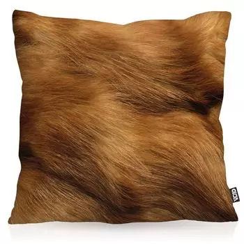 VOID Чехол на подушку с узором из шкуры льва. Подушка из меха льва для улицы и дома. Размер: 60 x 60 см.
