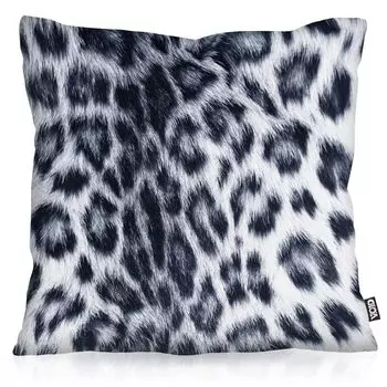 VOID Чехол на подушку с узором из меха снежного барса Для улицы и дома Подушка с мехом снежного барса и леопарда Размер: 60 x 60 см