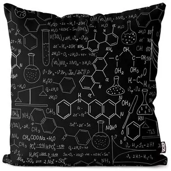 VOID Chemistry School Uni Blackboard Чехлы для подушек Полиэстер Водонепроницаемая подушка для улицы и дома Размер: 60 x 60 см