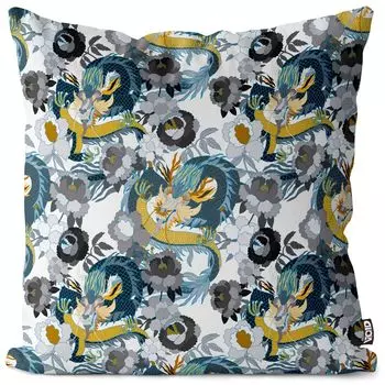 VOID China Dragon Art Чехол на подушку Полиэстер Водонепроницаемая подушка для улицы и дома Размер: 80 x 80 см