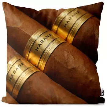 VOID Cigars Cuba Havana Чехол на подушку Полиэстер Водонепроницаемая подушка для улицы и дома Размер: 50 x 50 см