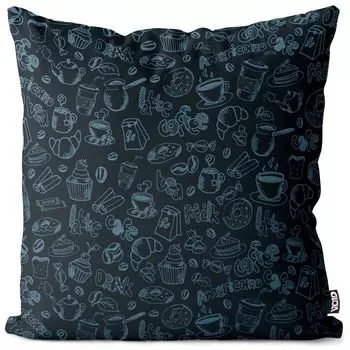 VOID Coffee Time Кофейный кухонный чехол для подушки Полиэстер Водонепроницаемая подушка для улицы и дома Размер: 60 x 60 см