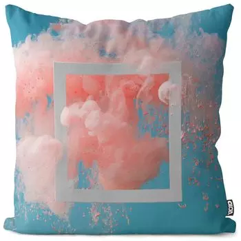 VOID Color Explosion Розовый Бирюзовый Чехол на подушку Полиэстер Водонепроницаемая подушка для улицы и дома Размер: 60 x 60 см