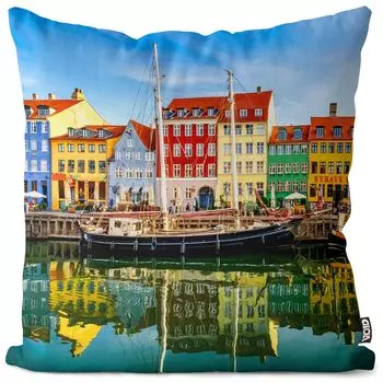 VOID Copenhagen Houses Чехол на подушку Полиэстер Водонепроницаемая подушка для улицы и дома Размер: 80 x 80 см