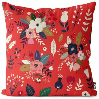 VOID Country House Цветочный узор Чехол на подушку Полиэстер Водонепроницаемая подушка для улицы и дома Размер: 60 x 60 см