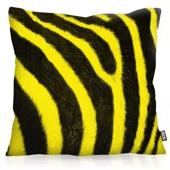 VOID Цветной узор из кожи зебры Чехол для подушки Чехол для подушки Зебра для улицы и дома, Размер подушки: 60 x 60 см, Цвет подушки: Желтый