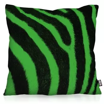 VOID Цветной узор из кожи зебры Чехол для подушки Чехол для подушки Зебра в помещении и на открытом воздухе, Размер подушки: 60 x 60 см, Цвет подушки: Зеленый