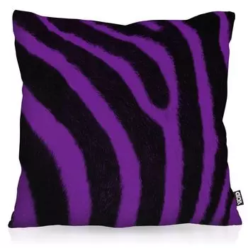 VOID Цветной узор из кожи зебры Чехол для подушки Чехол для подушки Зебра для улицы и дома, Размер подушки: 80 x 80 см, Цвет подушки: Фиолетовый