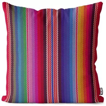 VOID цветные полосы цвета узор чехол на подушку чехол из полиэстера водонепроницаемый для улицы в помещении, размер подушки: 60 x 60 см