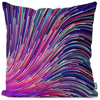 VOID цветные волны линии чехол для подушки чехол для подушки из полиэстера водонепроницаемый для улицы в помещении, размер подушки: 80 x 80 см