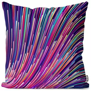 VOID цветные волны линии чехол для подушки чехол для подушки из полиэстера водонепроницаемый для улицы в помещении, размер подушки: 60 x 60 см