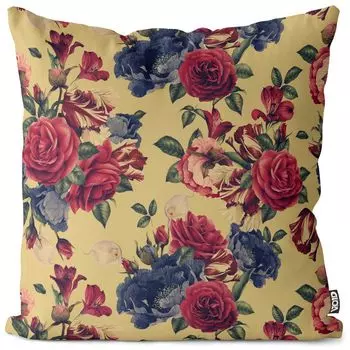 VOID Цветочный букет Цветочный узор Чехол на подушку Полиэстер Водонепроницаемая подушка для улицы и дома Размер: 80 x 80 см