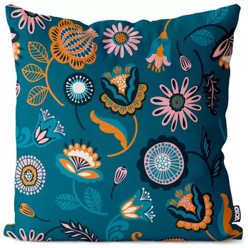 VOID Цветочный мелкий узор на подушке в виде луга, чехол на подушку, полиэстер, водонепроницаемый, для улицы и дома, размер подушки: 60 x 60 см