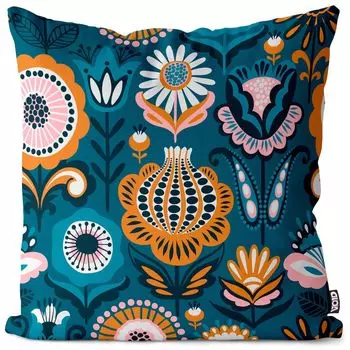 VOID Цветочный мелкий узор Розовый чехол на подушку Полиэстер Водонепроницаемая подушка для улицы и дома Размер: 80 x 80 см