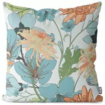 VOID Цветы хризантемы Чехол на подушку Полиэстер Водонепроницаемая подушка для улицы и дома Размер: 80 x 80 см, мультиколор