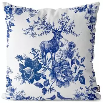 VOID Цветы оленя Лесной чехол для подушки Полиэстер Водонепроницаемая подушка для улицы и дома Размер: 80 x 80 см