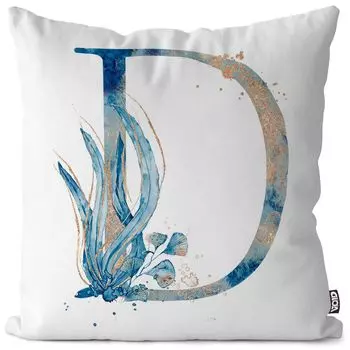 VOID D буквы имя шрифта чехол на подушку чехол на подушку из полиэстера водонепроницаемый для улицы в помещении, размер подушки: 60 x 60 см