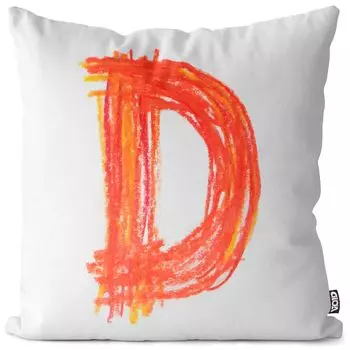 VOID D с буквенным названием, цветной карандаш, чехол для подушки, чехол для подушки, полиэстер, водонепроницаемый, для улицы, в помещении, размер подушки: 60 x 60 см