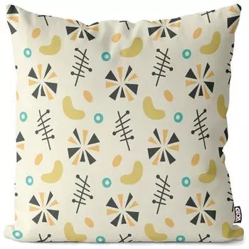 VOID Декоративный чехол для подушки с рисунком в стиле ретро Полиэстер Водонепроницаемая подушка для улицы и дома Размер: 60 x 60 см