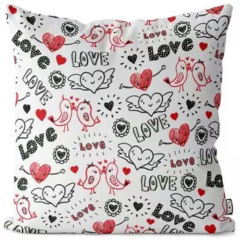 VOID День Святого Валентина Птицы Любовь Чехол на подушку Полиэстер Водонепроницаемая подушка для улицы и дома Размер: 60 x 60 см