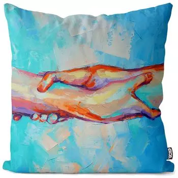 VOID Держась за руки Чехлы на подушки Полиэстер Водонепроницаемая подушка для улицы и дома Размер: 60 x 60 см