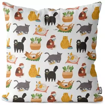 VOID Домашние кошки Порода кошек Чехол на подушку из полиэстера Водонепроницаемая подушка для улицы и дома Размер: 80 x 80 см