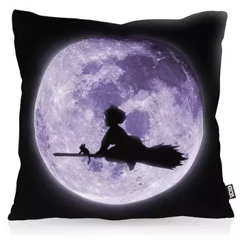 VOID доставка чехол для подушки kikis чехол для подушки из полиэстера водонепроницаемый для улицы не маленькая служба доставки ведьма таккюбин, размер подушки: 80 x 80 см, цвет подушки: черный