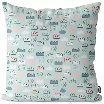 VOID Дождь и облака Чехол на подушку Полиэстер Водонепроницаемая подушка для улицы и дома Размер: 60 x 60 см