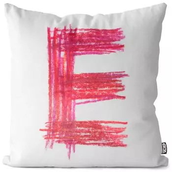 VOID E Буква Название Цветной чехол для подушки-карандаша Полиэстер Водонепроницаемая подушка для улицы и дома Размер: 60 x 60 см