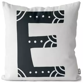 VOID E буквы натуральный чехол для подушки чехол для подушки из полиэстера водонепроницаемый для улицы и дома, размер подушки: 80 x 80 см