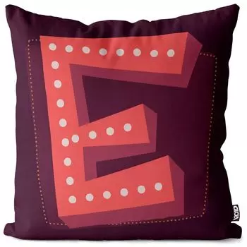VOID E буквы винтажные инициалы чехол для подушки чехол для подушки из полиэстера водонепроницаемый для улицы и дома, размер подушки: 60 x 60 см