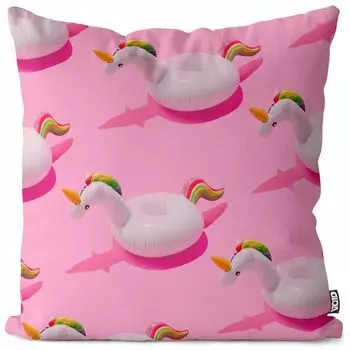 VOID Единорог Чехол для подушки с животными для плавания Полиэстер Водонепроницаемая подушка для улицы и дома Размер: 60 x 60 см