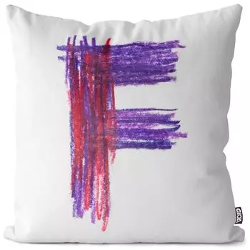 VOID F с буквенным названием, цветной карандаш, чехол для подушки, чехол для подушки, полиэстер, водонепроницаемый, для улицы, в помещении, размер подушки: 80 x 80 см