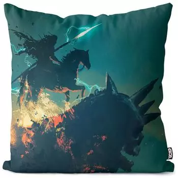VOID Fantasy Warrior Game Чехол на подушку из полиэстера Водонепроницаемая подушка для улицы и дома Размер: 80 x 80 см
