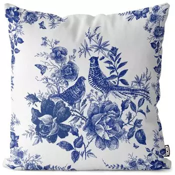 VOID Фазан Букет цветов Чехол на подушку Полиэстер Водонепроницаемая подушка для улицы и дома Размер: 80 x 80 см