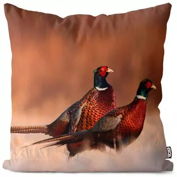 VOID Фазан Птицы Животные Чехлы для подушек Полиэстер Водонепроницаемая подушка для улицы и дома Размер: 80 x 80 см