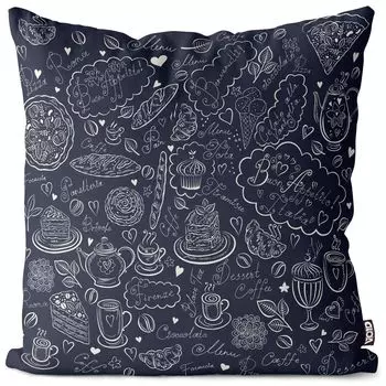 VOID Food Map Menu Чехол на подушку для хлеба Полиэстер Водонепроницаемая подушка для улицы и дома Размер: 60 x 60 см