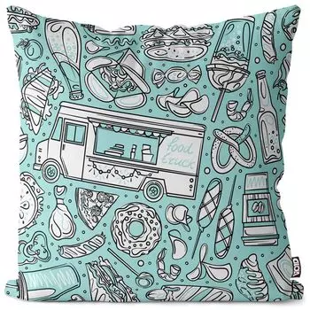 VOID Food Truck Подставка для еды Чехол на подушку Полиэстер Водонепроницаемая подушка для улицы и помещения Размер: 60 x 60 см