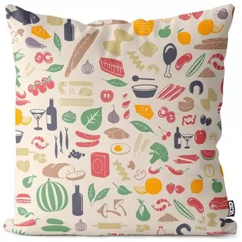 VOID Food Украшение кухни Чехол на подушку Полиэстер Водонепроницаемая уличная подушка для дома Размер: 60 x 60 см