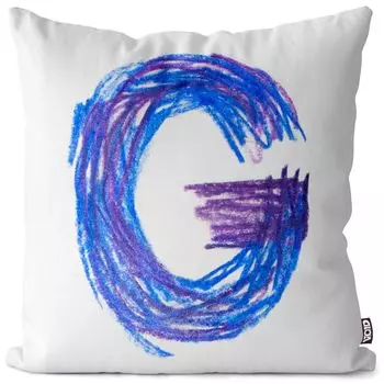 VOID G буква названия цветной карандаш чехол на подушку чехол из полиэстера водонепроницаемый для улицы в помещении, размер подушки: 80 x 80 см