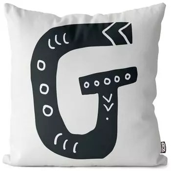 VOID G буквы натуральный чехол для подушки чехол для подушки из полиэстера водонепроницаемый для улицы в помещении, размер подушки: 80 x 80 см