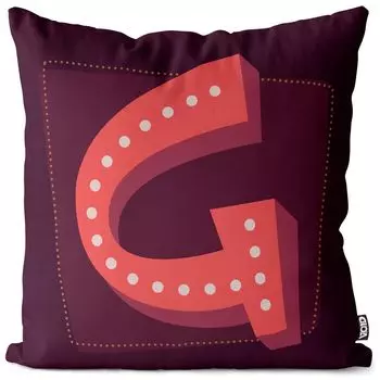 VOID G буквы винтажные инициалы чехол на подушку чехол на подушку из полиэстера водонепроницаемый для улицы и дома, размер подушки: 80 x 80 см